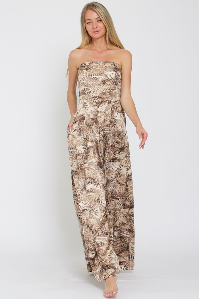 TUBE TIE BACK STRAP ELASTIC BACK WAISTED JUMPSUIT