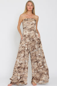 TUBE TIE BACK STRAP ELASTIC BACK WAISTED JUMPSUIT