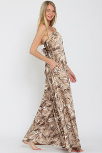 TUBE TIE BACK STRAP ELASTIC BACK WAISTED JUMPSUIT