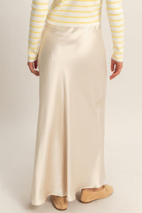 SATIN MAXI  SKIRT - ALPACA