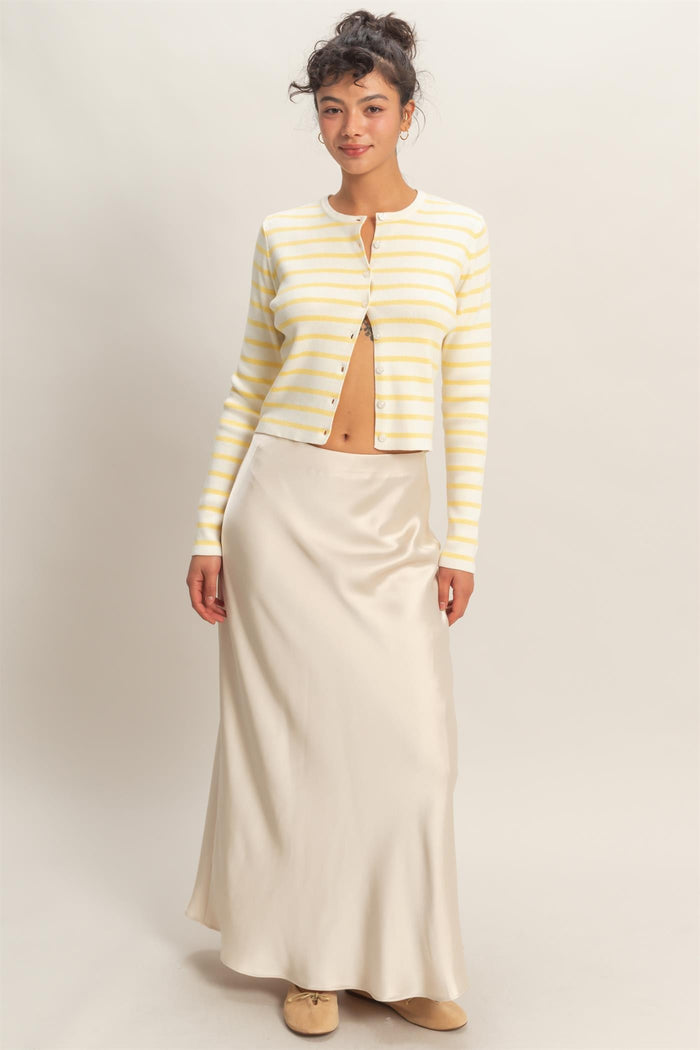 SATIN MAXI  SKIRT - ALPACA