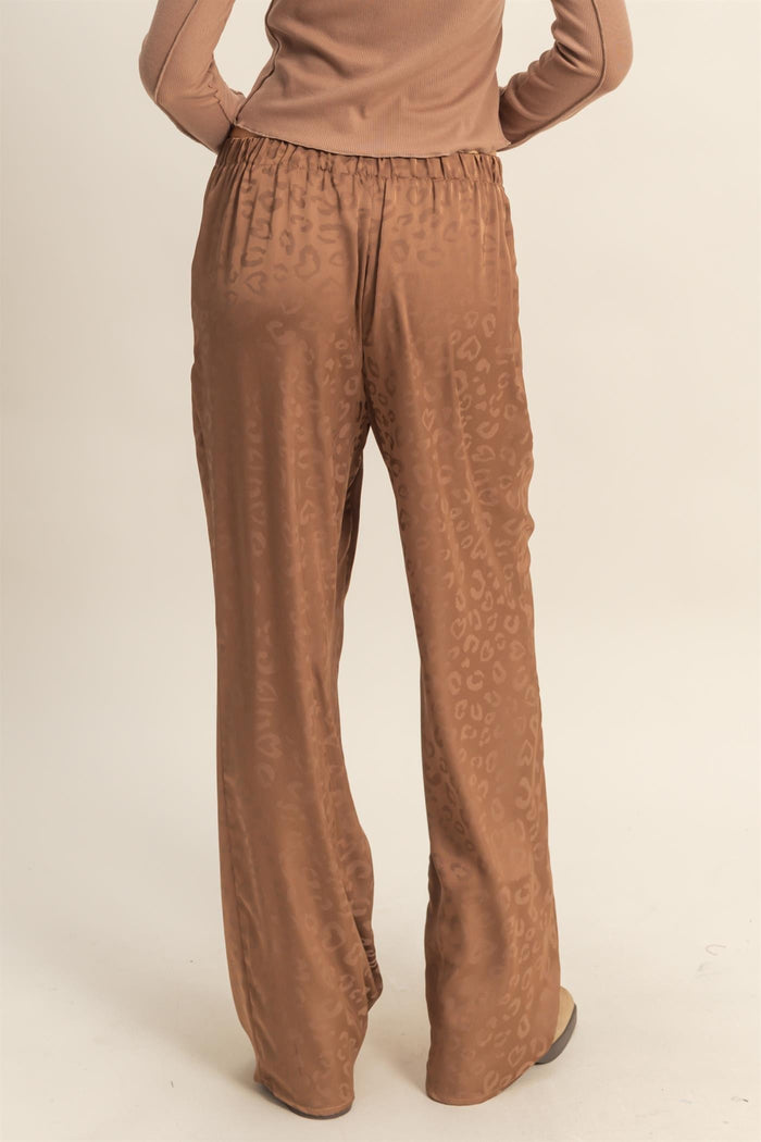 LEOPARD PRINT WIDE-LEG DRAWSTRING PANTS