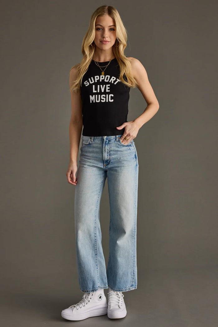 PANACHE APPAREL: SUPPORT LIVE MUSIC TANK TOP - BLACK