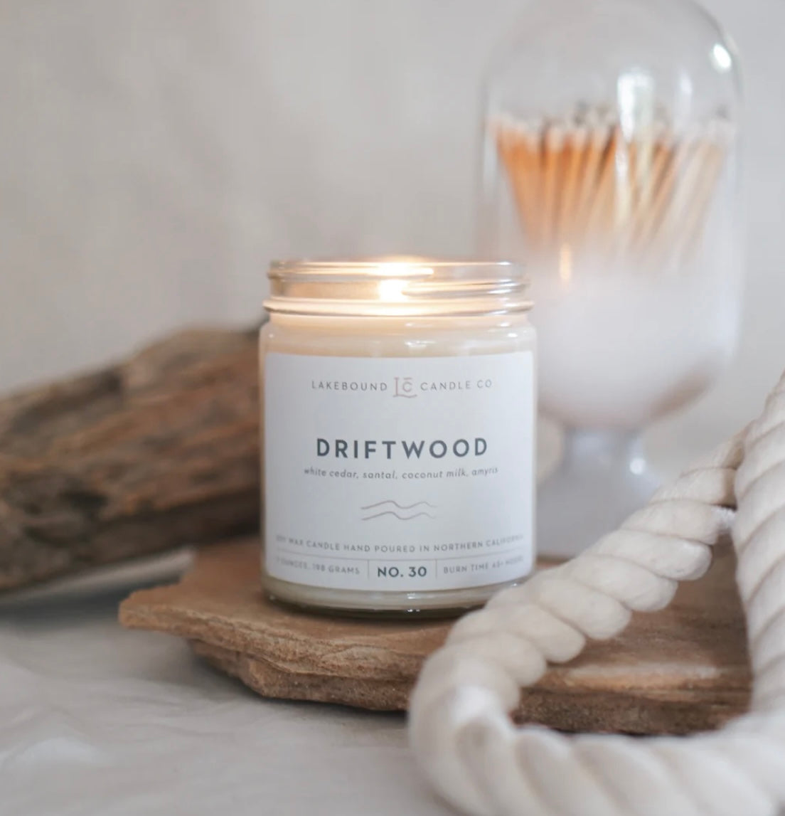 LAKEBOUND CANDLE CO: DRIFTWOOD SOY CANDLE