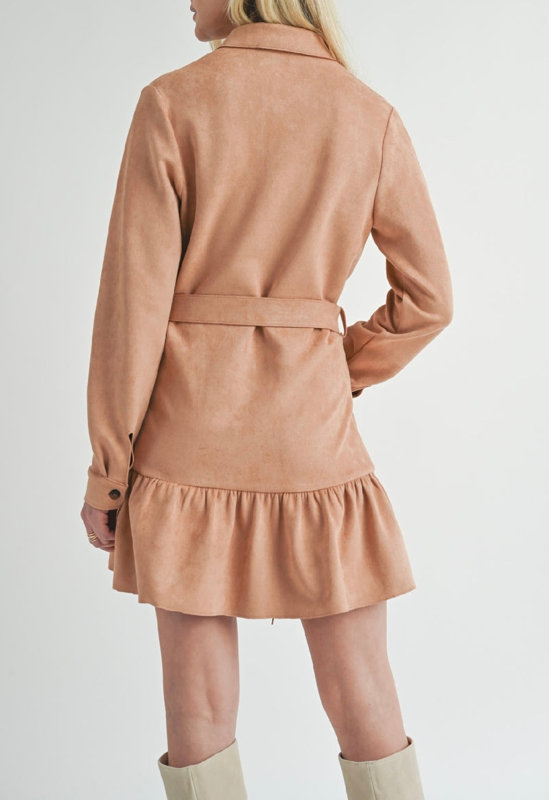 SAGE THE LABEL: NURTURE VEGAN SUEDE MINI DRESS