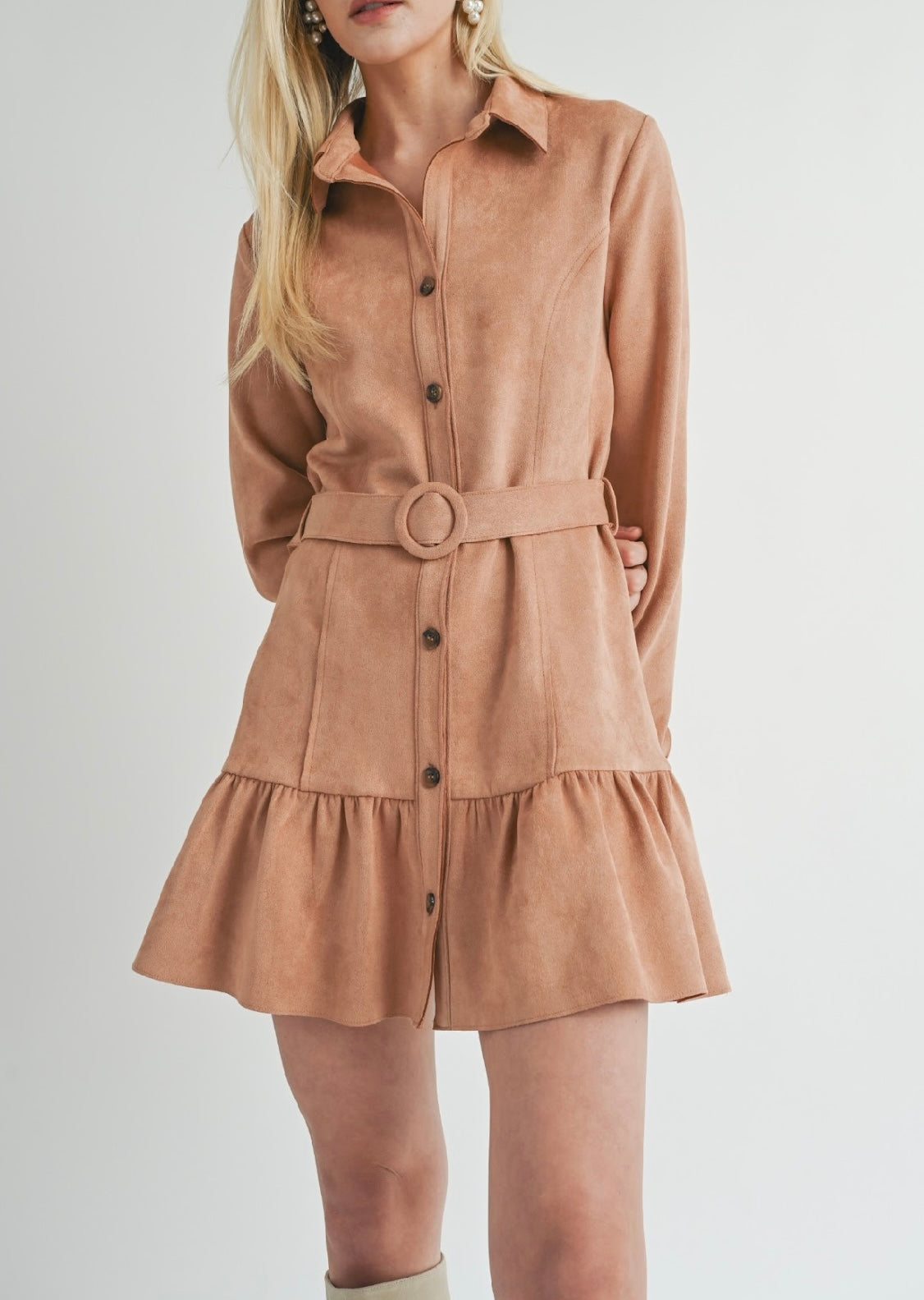 SAGE THE LABEL: NURTURE VEGAN SUEDE MINI DRESS