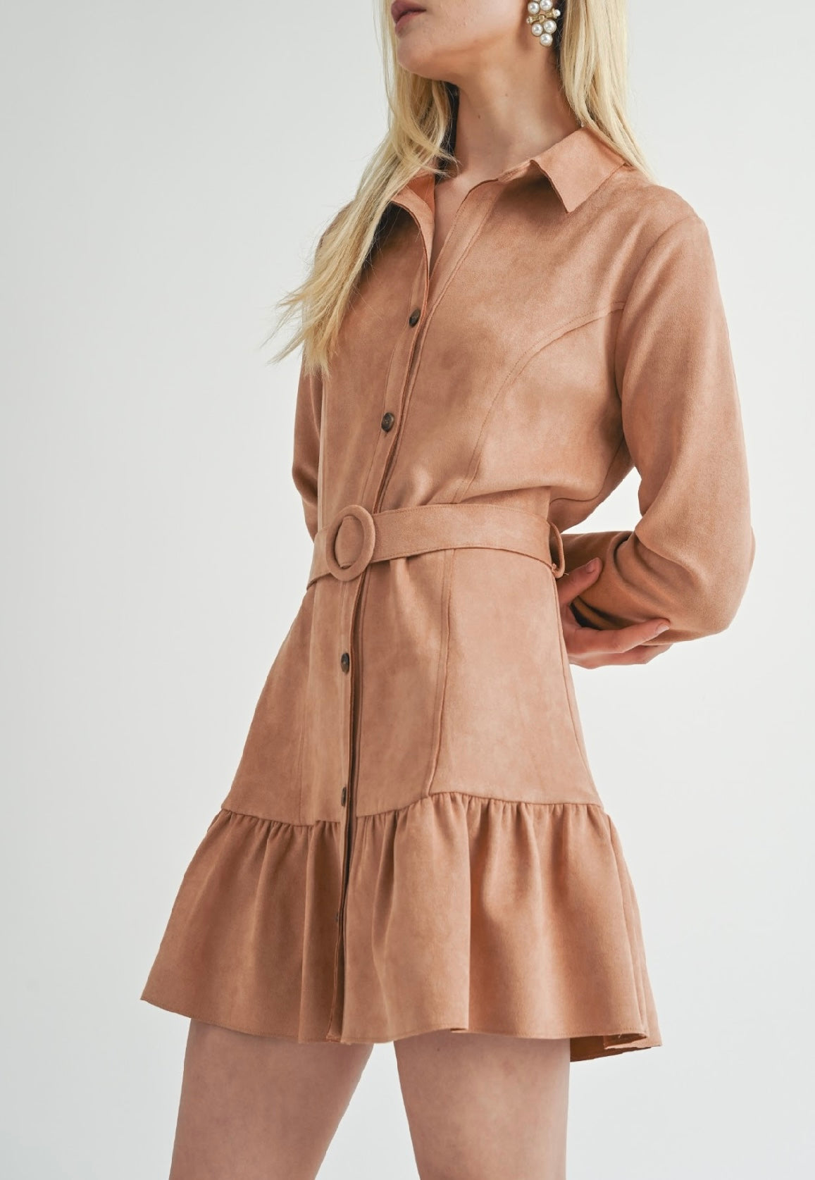 SAGE THE LABEL: NURTURE VEGAN SUEDE MINI DRESS