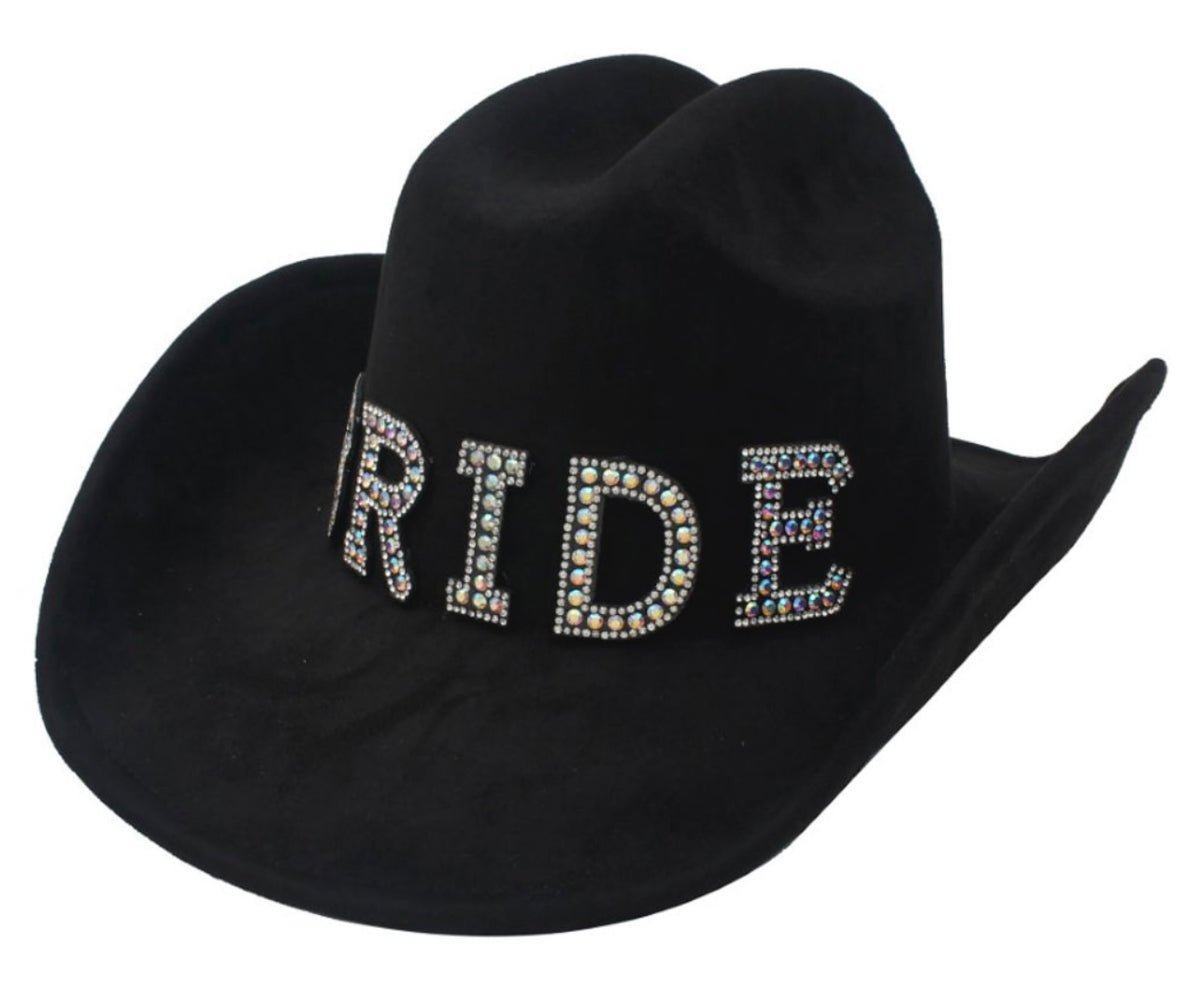 IRIDESCENT BRIDE PATCH MICROSUEDE COWBOY HAT