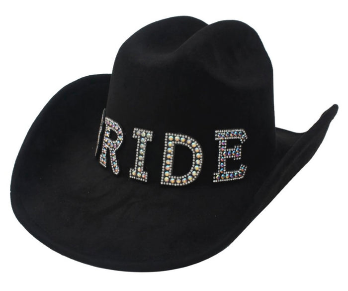 IRIDESCENT BRIDE PATCH MICROSUEDE COWBOY HAT