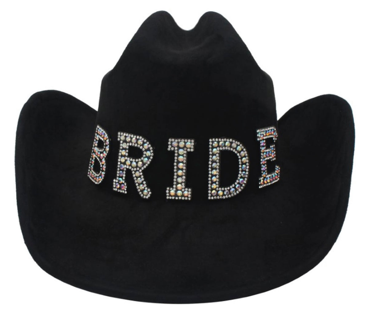 IRIDESCENT BRIDE PATCH MICROSUEDE COWBOY HAT