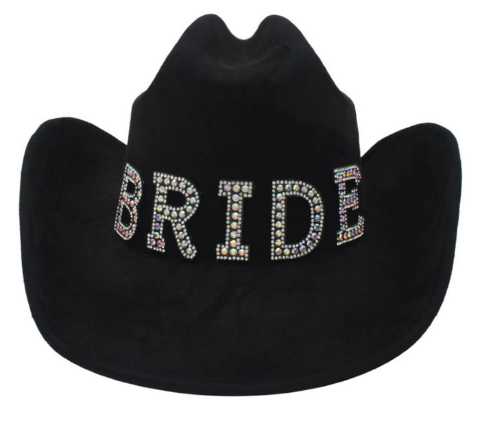 IRIDESCENT BRIDE PATCH MICROSUEDE COWBOY HAT