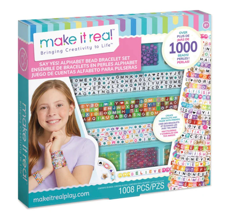 MAKE IT REAL: SAY YES! ALPHABET BEAD BRACELET SET