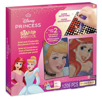 MAKE IT REAL: DISNEY PRINCESS STAMP TO REVEAL™ 2PK ARIEL & CINDERELLA STORYBOOK & DOT ART