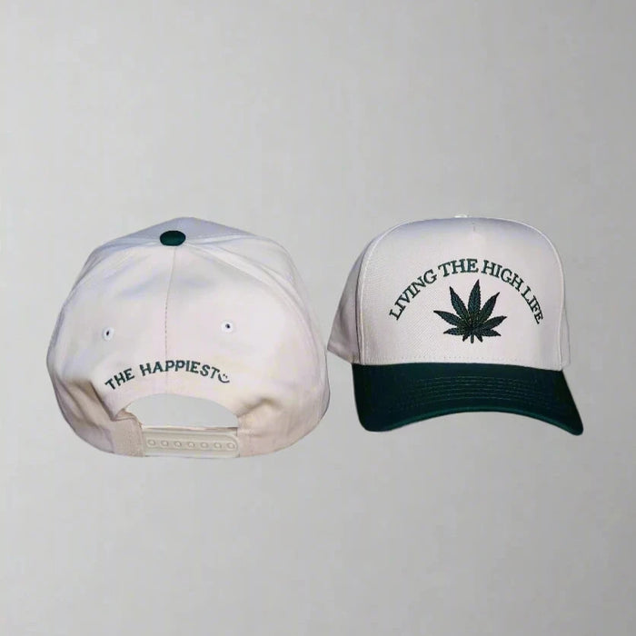 LIVING THE HIGH LIFE HAT - GREEN/NATURAL