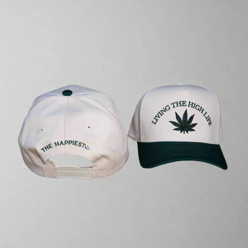 LIVING THE HIGH LIFE HAT - GREEN/NATURAL