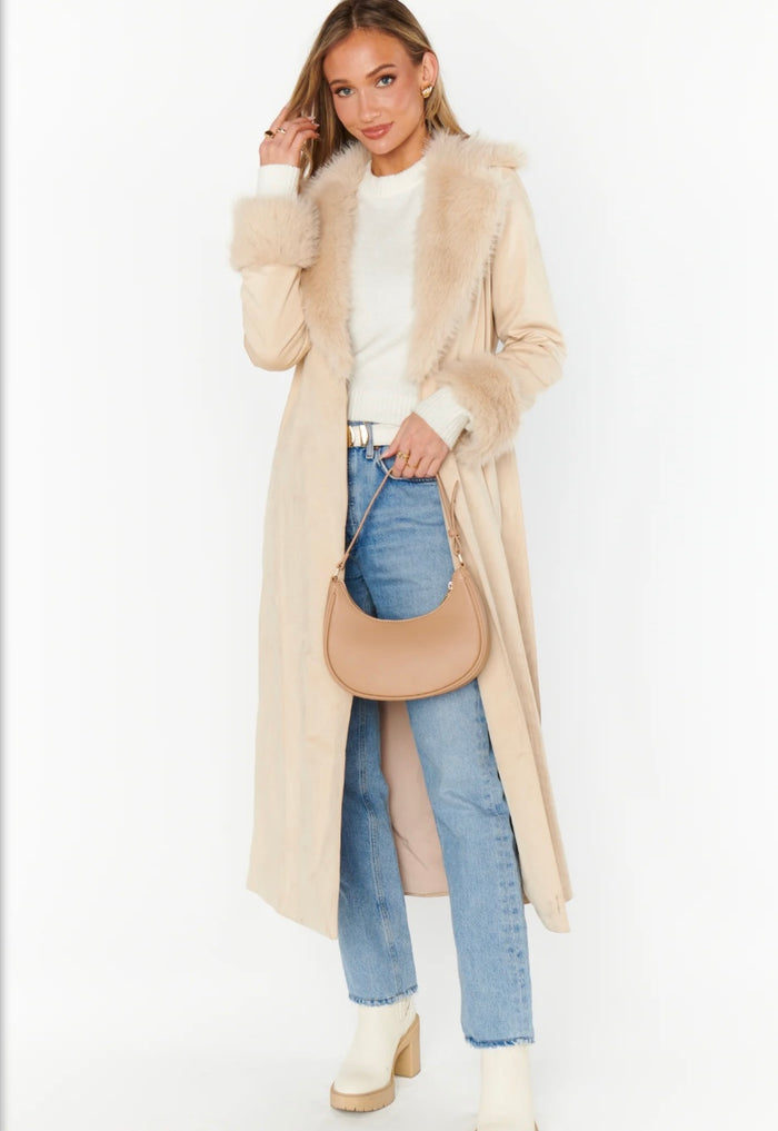 SHOW ME YOUR MUMU: PENNY LANE LONG COAT - BEIGE