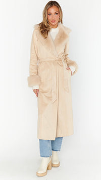 SHOW ME YOUR MUMU: PENNY LANE LONG COAT - BEIGE