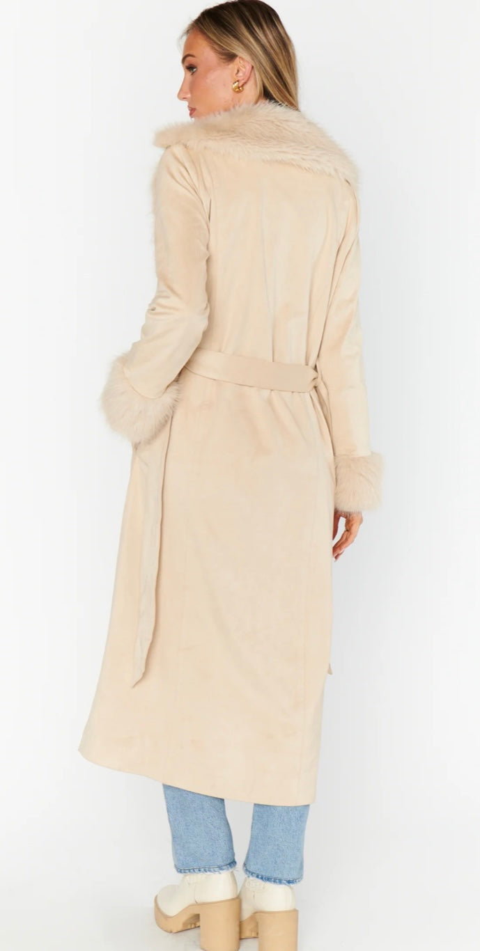 SHOW ME YOUR MUMU: PENNY LANE LONG COAT - BEIGE