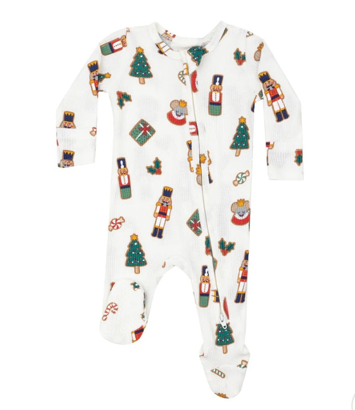 ANGEL DEAR: 2 WAY ZIPPER FOOTIE - NUTCRACKER CHRISTMAS COOKIES