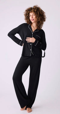 PJ SALVAGE: MODAL DREAMS PJ SET - BASIC BLACK