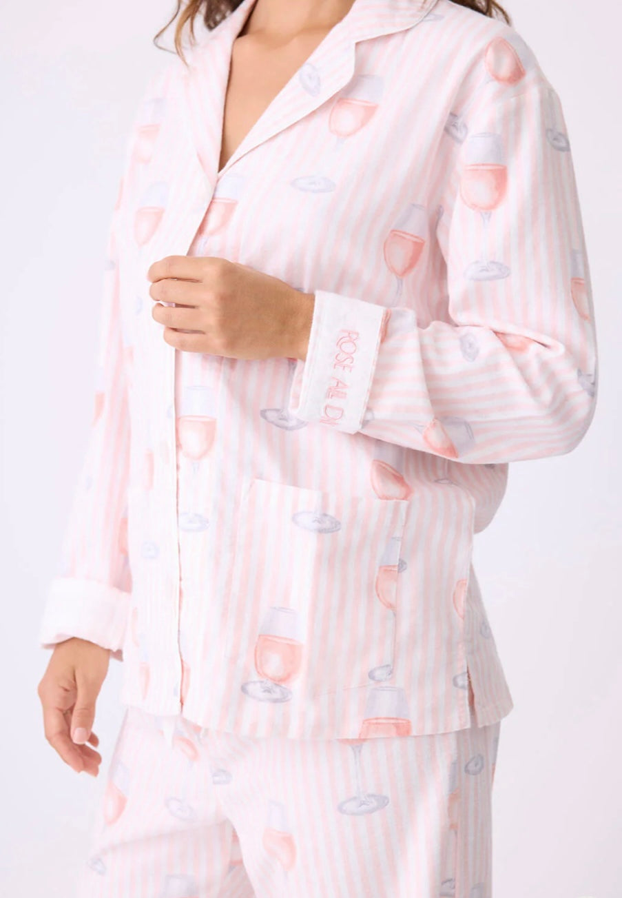 PJ SALVAGE: ROSE ALL DAY FLANNEL PJ SET