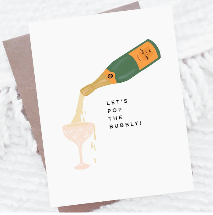 MADDON PAPER CO: LET’S POP THE BUBBLY GREETING CARD