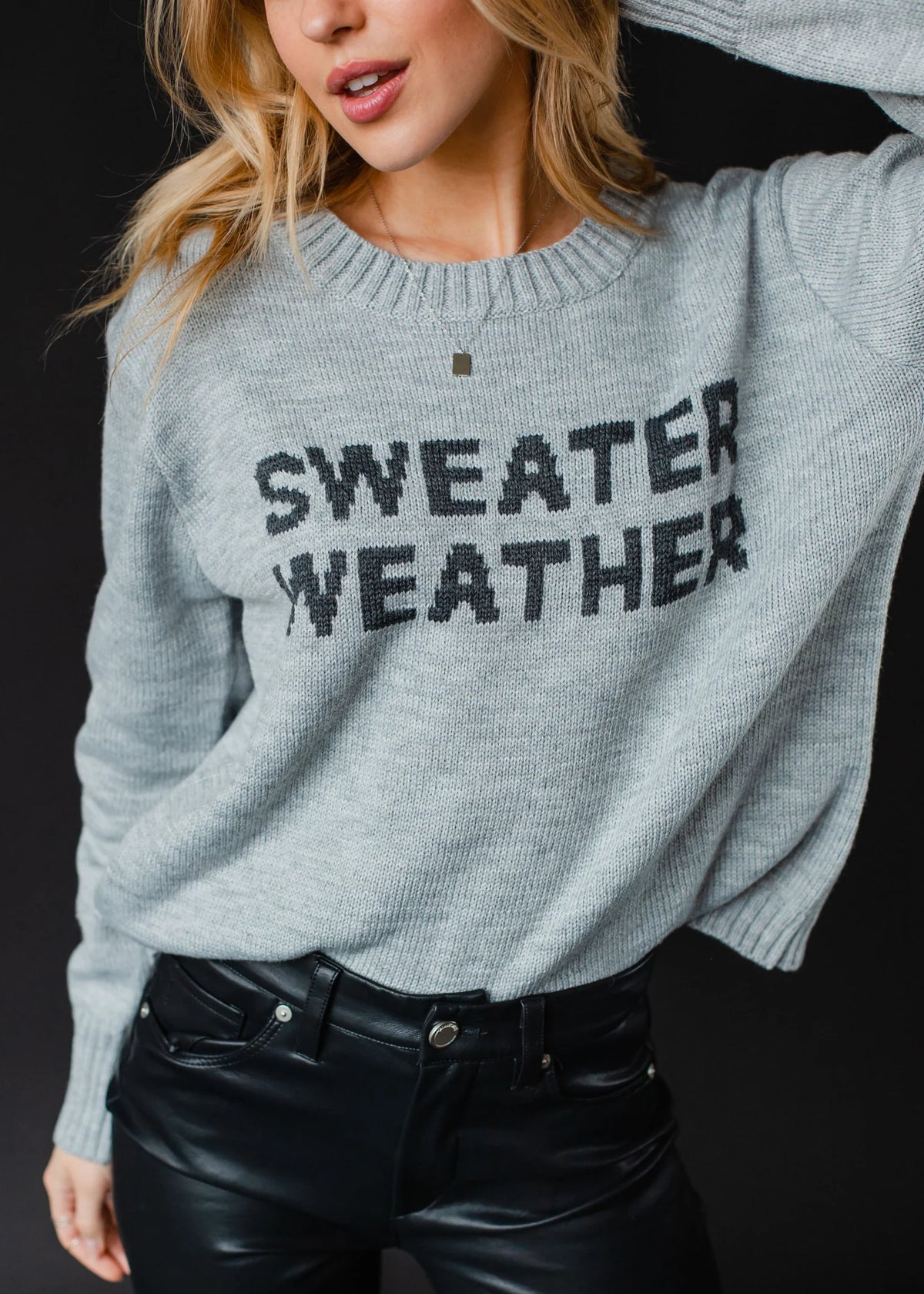 PANACHE APPAREL: SWEATER WEATHER SWEATER - GRAY