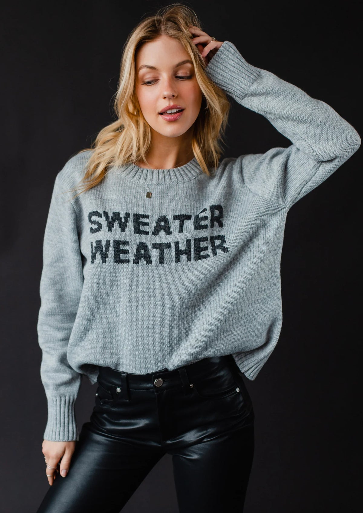 PANACHE APPAREL: SWEATER WEATHER SWEATER - GRAY