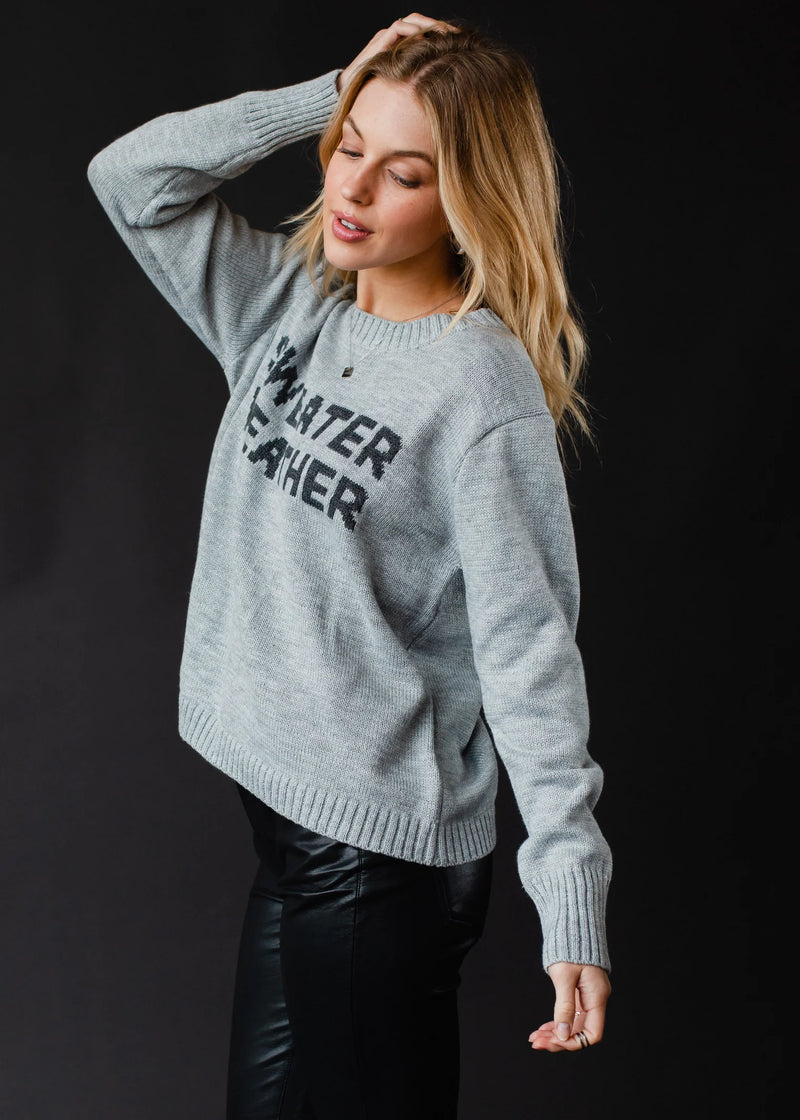 PANACHE APPAREL: SWEATER WEATHER SWEATER - GRAY