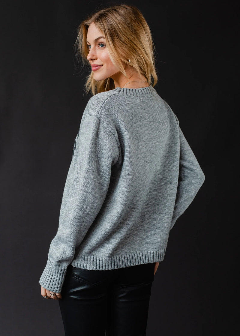 PANACHE APPAREL: SWEATER WEATHER SWEATER - GRAY