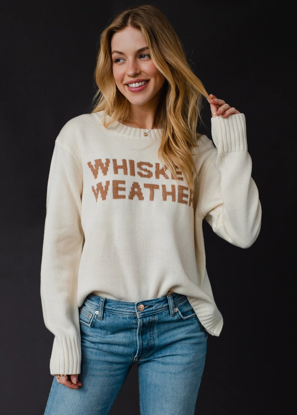 PANACHE APPAREL: WHISKEY WEATHER SWEATER - IVORY