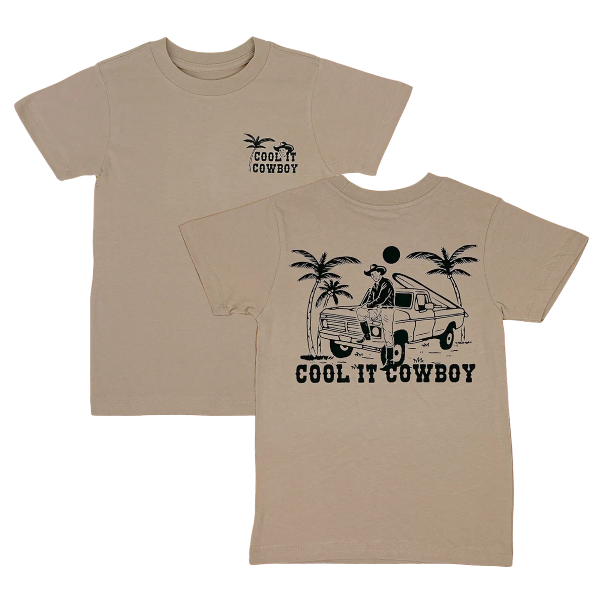 TINY WHALES: COOL IT COWBOY TEE - SAND