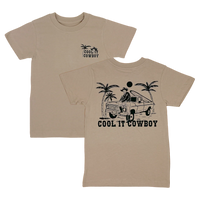 TINY WHALES: COOL IT COWBOY TEE - SAND