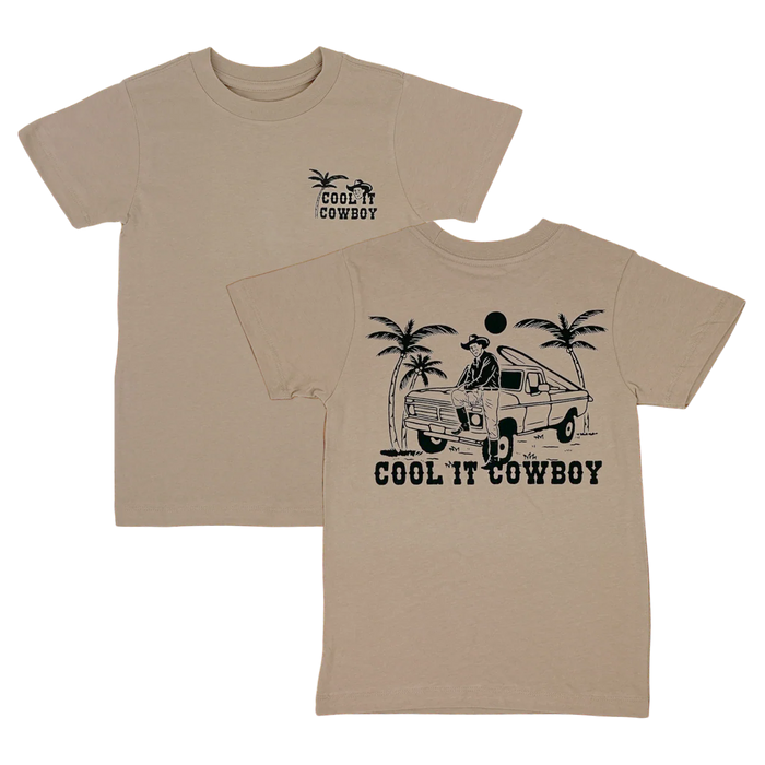 TINY WHALES: COOL IT COWBOY TEE - SAND