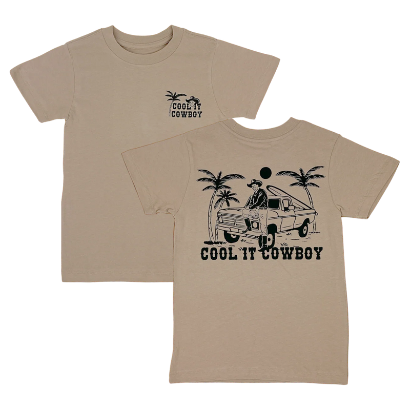 TINY WHALES: COOL IT COWBOY TEE - SAND