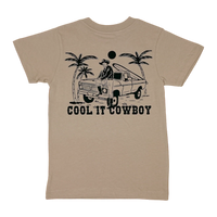 TINY WHALES: COOL IT COWBOY TEE - SAND