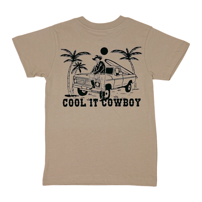TINY WHALES: COOL IT COWBOY TEE - SAND
