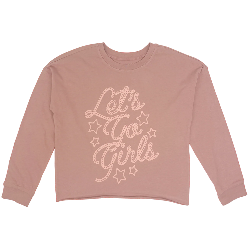 TINY WHALES: LET'S GO GIRLS OVERSIZE TEE - ROSE