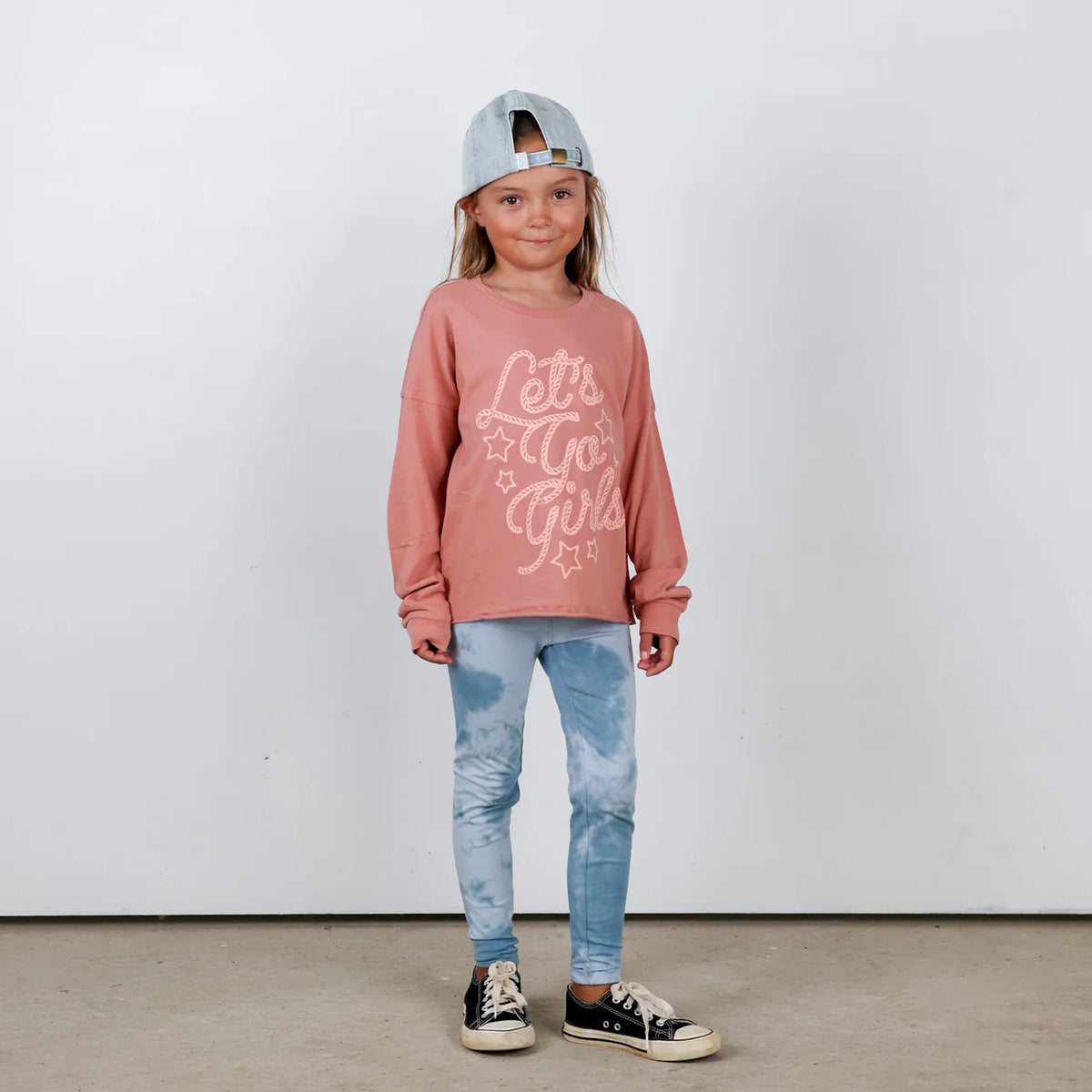 TINY WHALES: LET'S GO GIRLS OVERSIZE TEE - ROSE