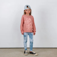 TINY WHALES: LET'S GO GIRLS OVERSIZE TEE - ROSE