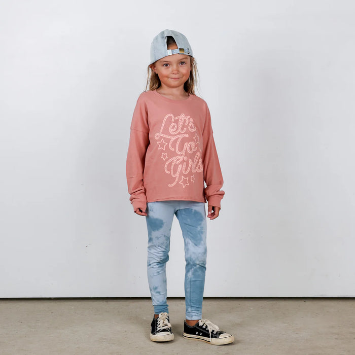 TINY WHALES: LET'S GO GIRLS OVERSIZE TEE - ROSE