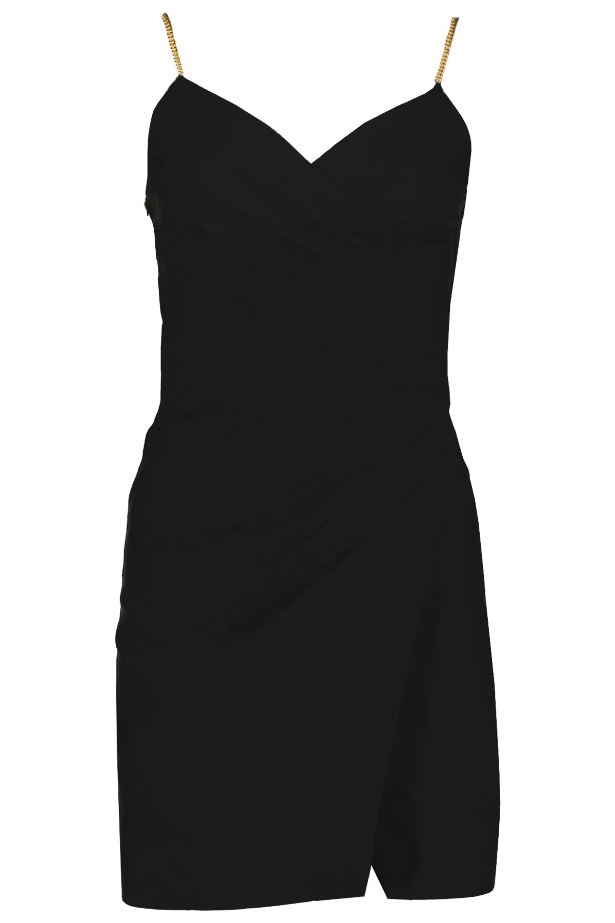 BISHOP + YOUNG: MALONE FAUX WRAP MINI DRESS - BLACK