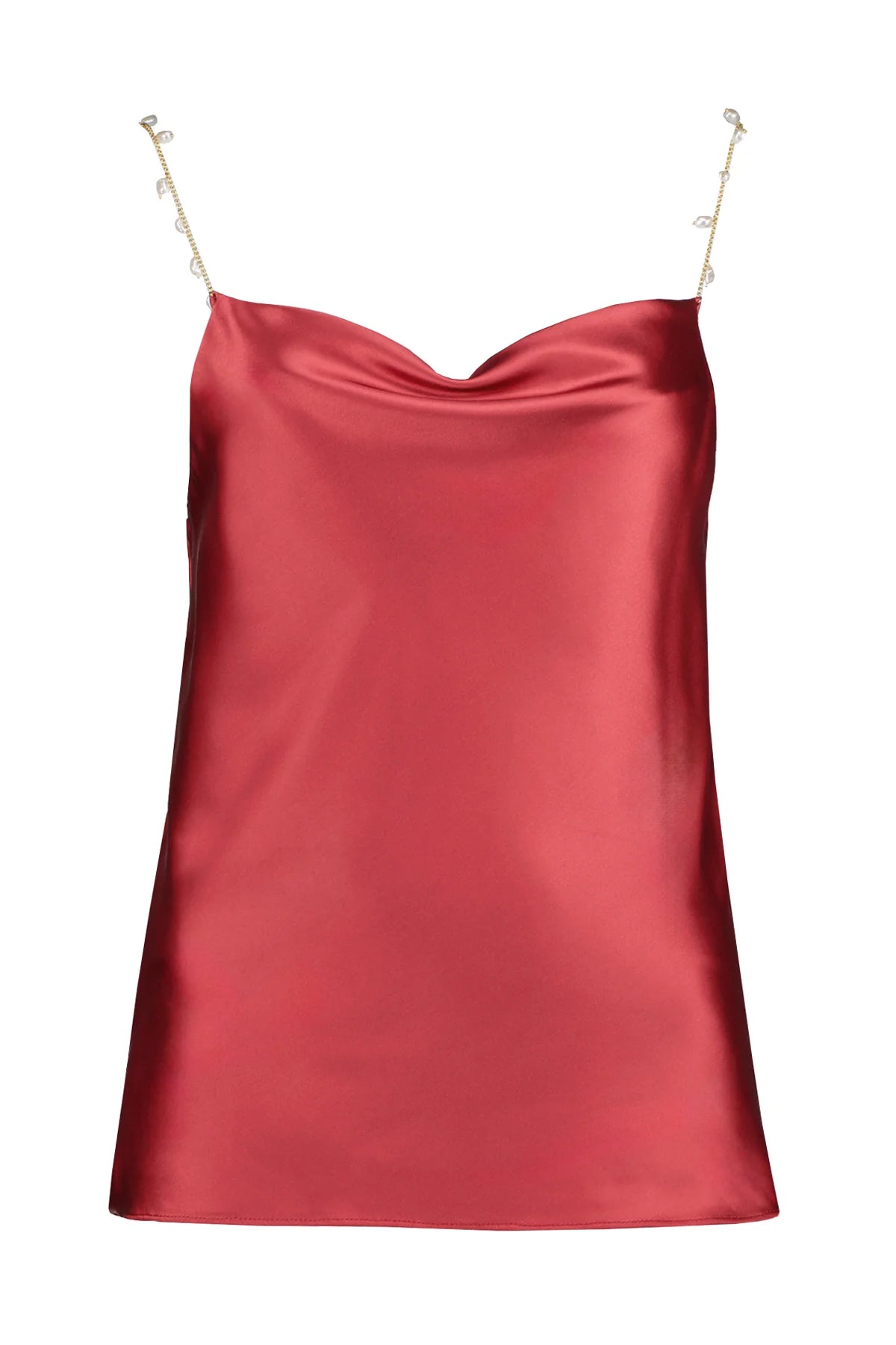 BISHOP + YOUNG: PEARL DETAIL CAMI - CRIMSON