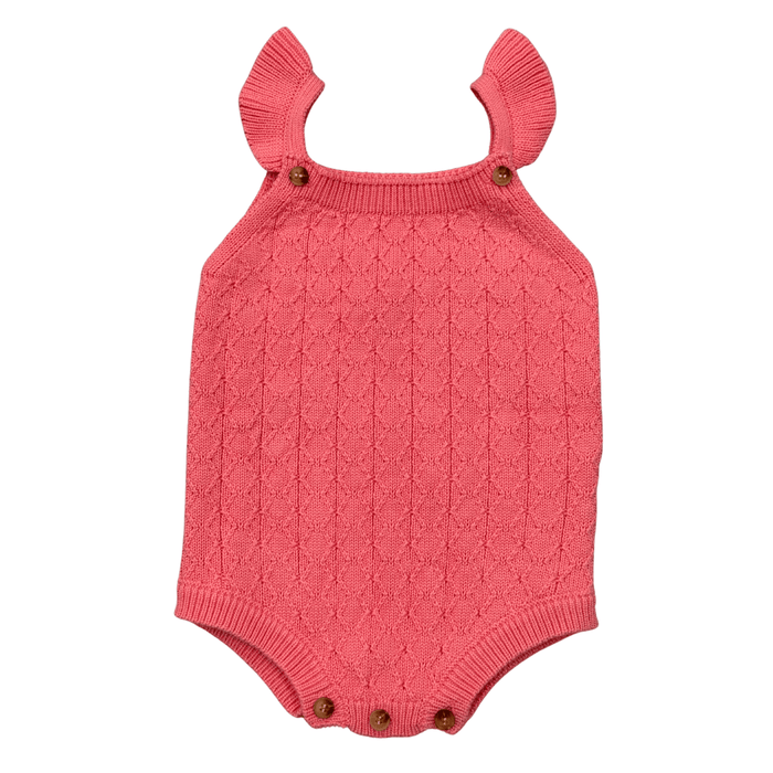 BABYSPROUTS: KNIT SWEATER BODYSUIT - STRAWBERRY ICE