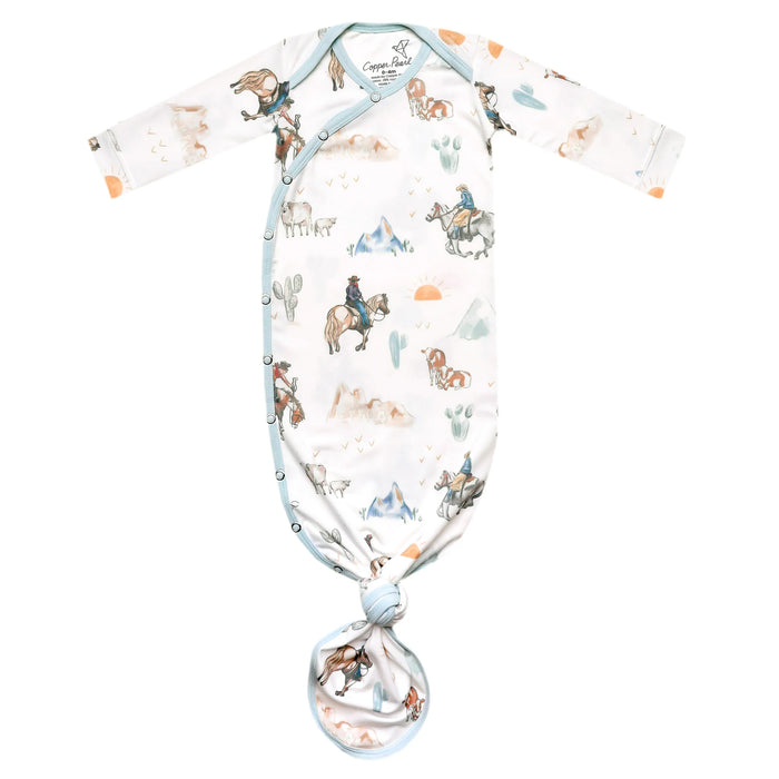 COPPER PEARL: BOONE NEWBORN KNOTTED GOWN