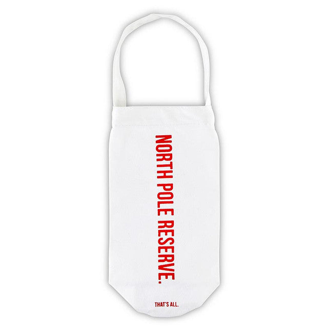 SANTA BARBARA DESIGN STUDIO: CANVAS WINE BAG - “NORTH POLE RESERVE”