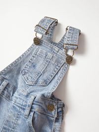 LITTLE BIPSY: DISTRESSED DENIM OVERALL - LIGHT WASH