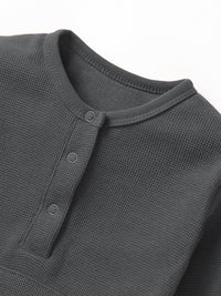 LITTLE BIPSY: WAFFLE ROMPER - SHADOW