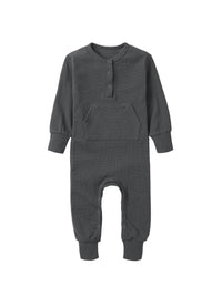 LITTLE BIPSY: WAFFLE ROMPER - SHADOW