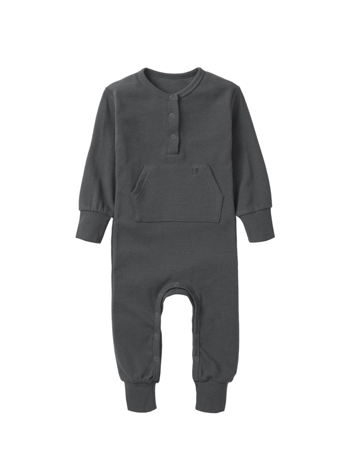 LITTLE BIPSY: WAFFLE ROMPER - SHADOW